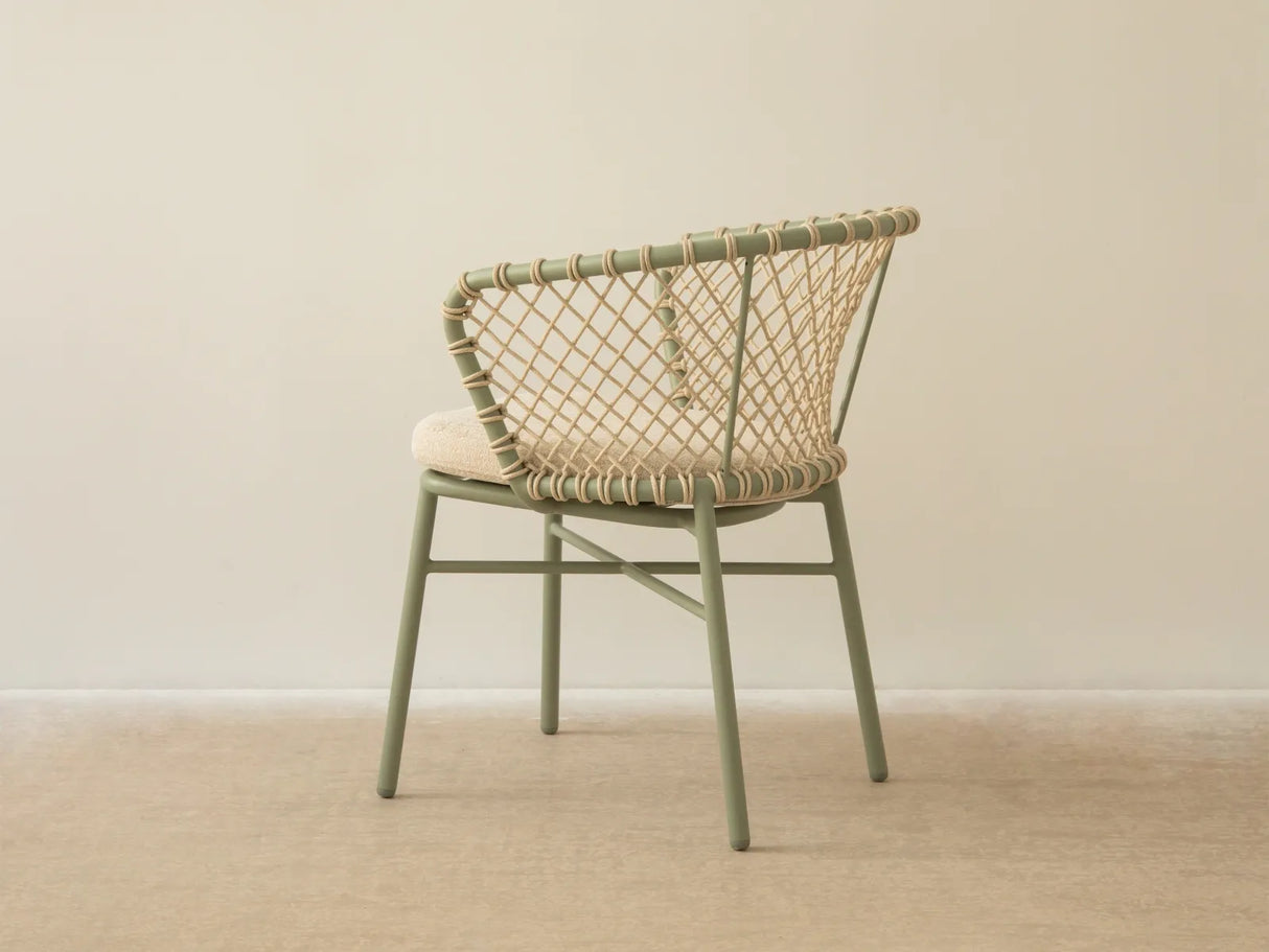 Gartenstuhl Canar aus Aluminium und geflochtenem Seil Grün von Micadoni – Produktbild 6