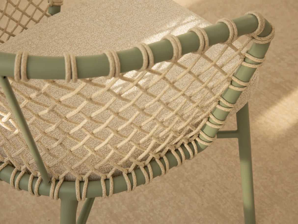 Gartenstuhl Canar aus Aluminium und geflochtenem Seil Grün von Micadoni – Produktbild 7