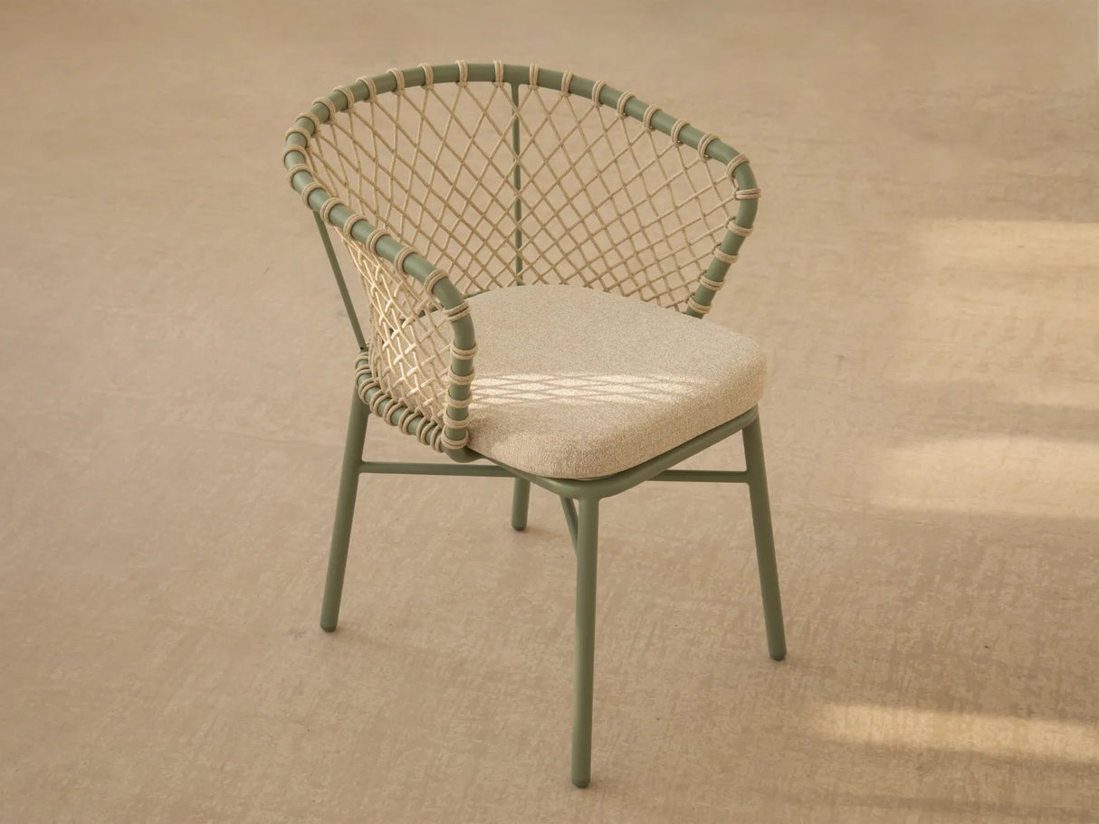 Gartenstuhl Canar aus Aluminium und geflochtenem Seil Grün von Micadoni – Produktbild 8