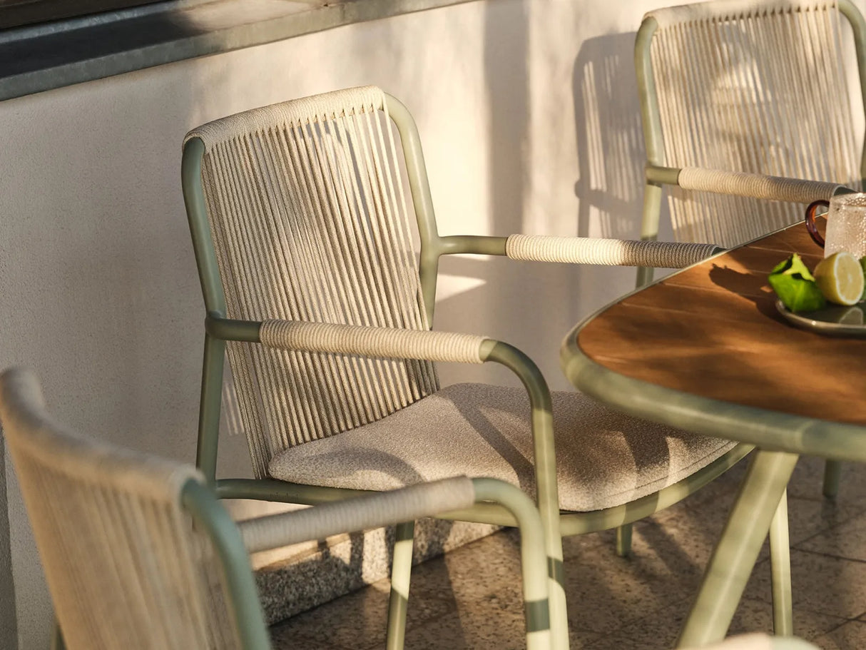 Gartenstuhl Peralta aus Aluminium und geflochtenem Seil Beige 62x57x83.5 von Micadoni – Produktbild 2