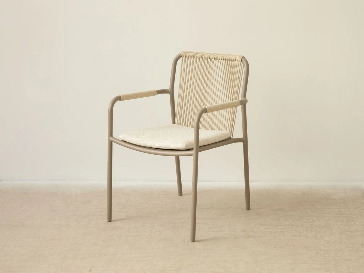 Gartenstuhl Peralta aus Aluminium und geflochtenem Seil Beige 62x57x83.5 von Micadoni – Produktbild 4