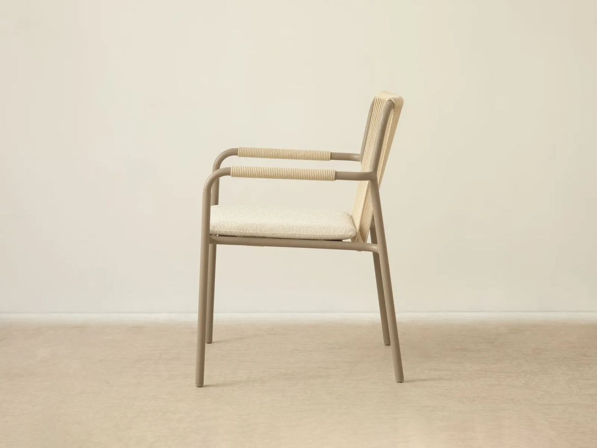 Gartenstuhl Peralta aus Aluminium und geflochtenem Seil Beige 62x57x83.5 von Micadoni – Produktbild 5