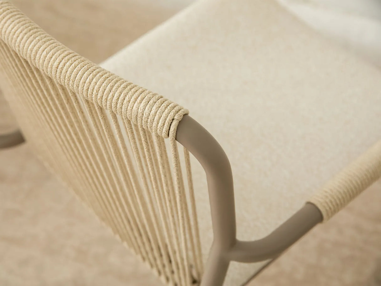 Gartenstuhl Peralta aus Aluminium und geflochtenem Seil Beige 62x57x83.5 von Micadoni – Produktbild 8