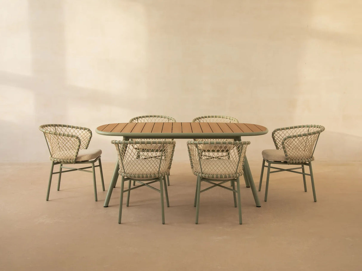 Gartentisch Niublau aus Aluminium und Kunststoff Grün 180x90x75 von Micadoni – Produktbild 2