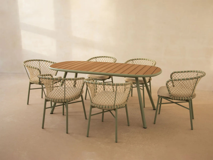 Gartentisch Niublau aus Aluminium und Kunststoff Grün 180x90x75 von Micadoni – Produktbild 3