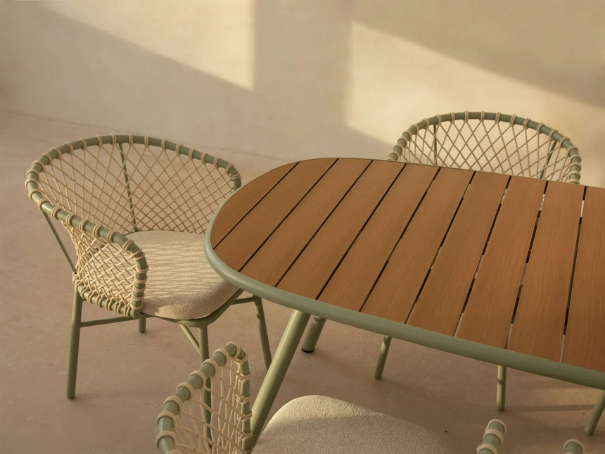 Gartentisch Niublau aus Aluminium und Kunststoff Grün 180x90x75 von Micadoni – Produktbild 6