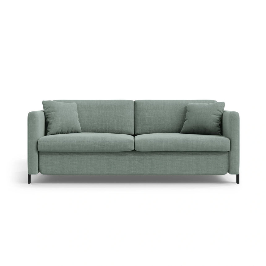 Gloria 2-Sitzer Sofa mit Schlaffunktion, ausklappbar, aus Strukturierter Stoff in Mint (Bjorn 71), 186x102 cm von Micadoni – Bild 1