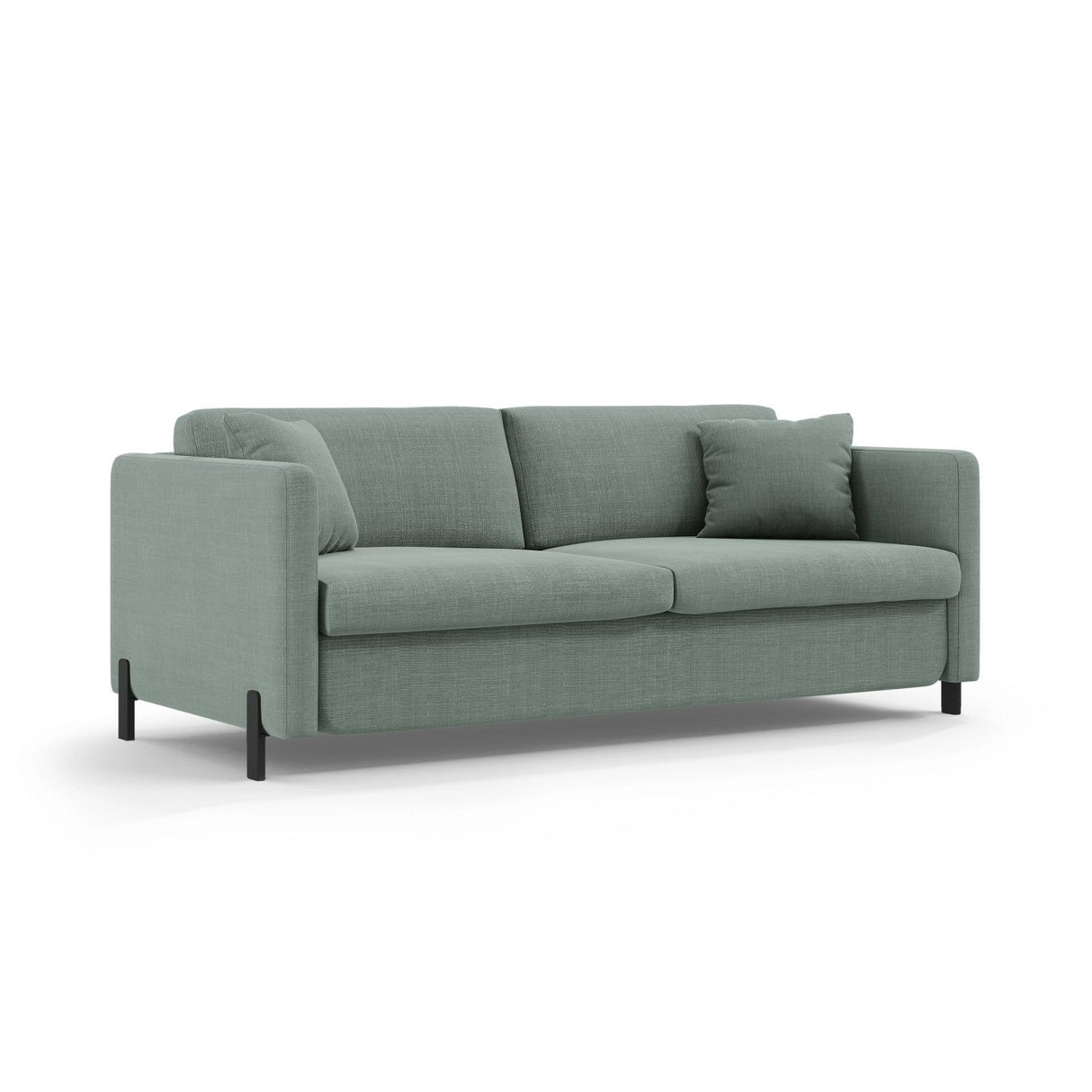 Gloria 2-Sitzer Sofa mit Schlaffunktion, ausklappbar, aus Strukturierter Stoff in Mint (Bjorn 71), 186x102 cm von Micadoni – Bild 2