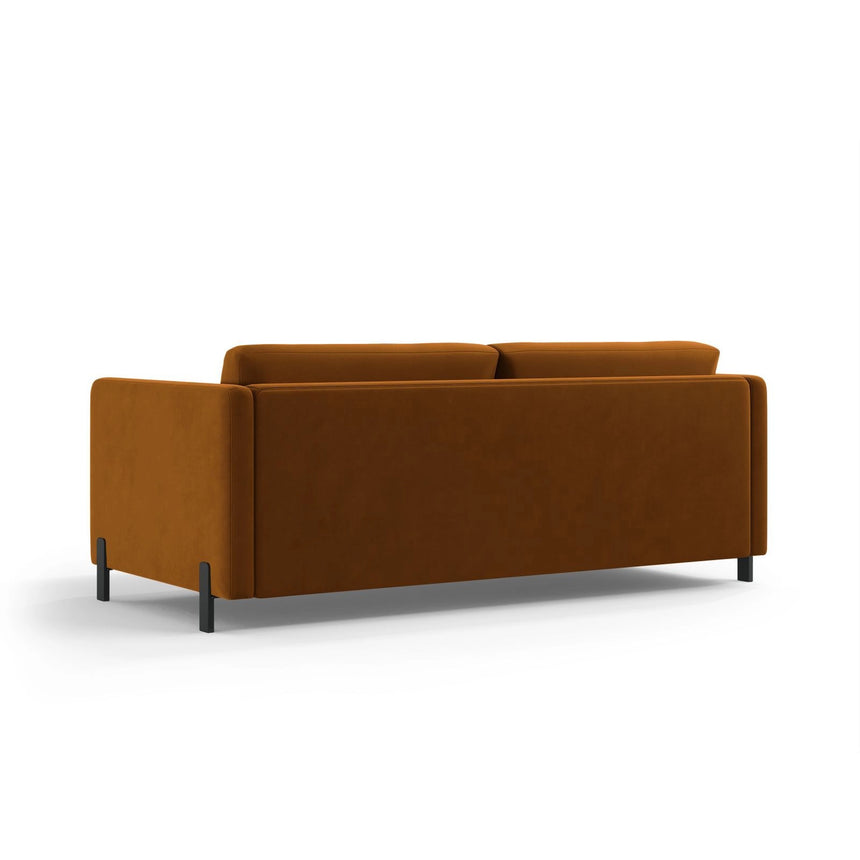 Gloria 3-Sitzer Sofa mit Schlaffunktion, ausklappbar, aus Samt in Braun (Salvador 15), 206x102 cm von Micadoni – Bild 3