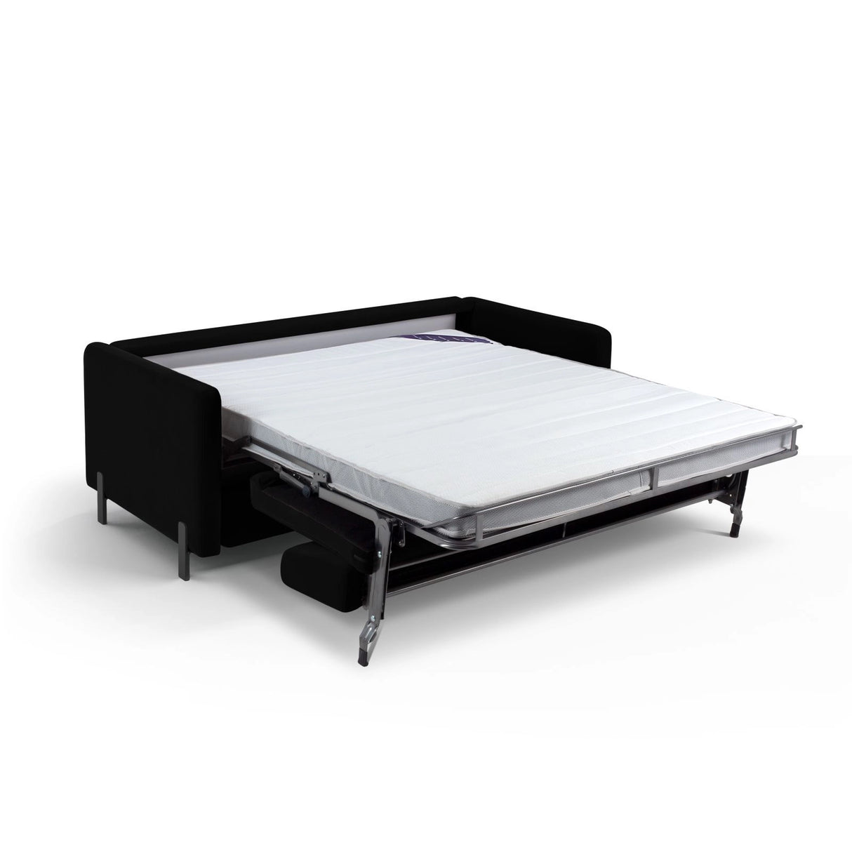 Gloria 3-Sitzer Sofa mit Schlaffunktion, ausklappbar, aus Samt in Schwarz (Salvador 19), 206x102 cm von Micadoni – Bild 2