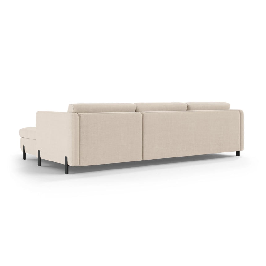 Gloria 4-Sitzer Ecksofa mit Schlaffunktion und Bettkasten, Rechte Seite, aus Samt oder Strukturstoff, 266x170 cm von Micadoni – Bild 4