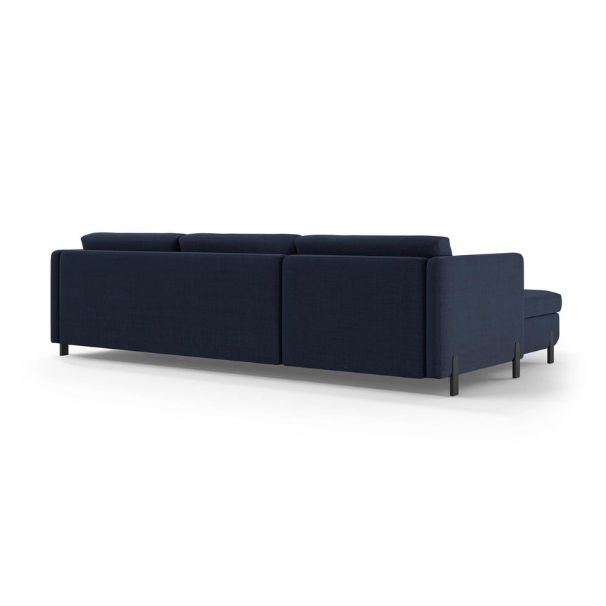 Gloria 5-Sitzer Ecksofa mit Schlaffunktion und Bettkasten, Linke Seite, aus Strukturierter Stoff in Blau (Bjorn 86), 286x170 cm von Micadoni – Bild 4