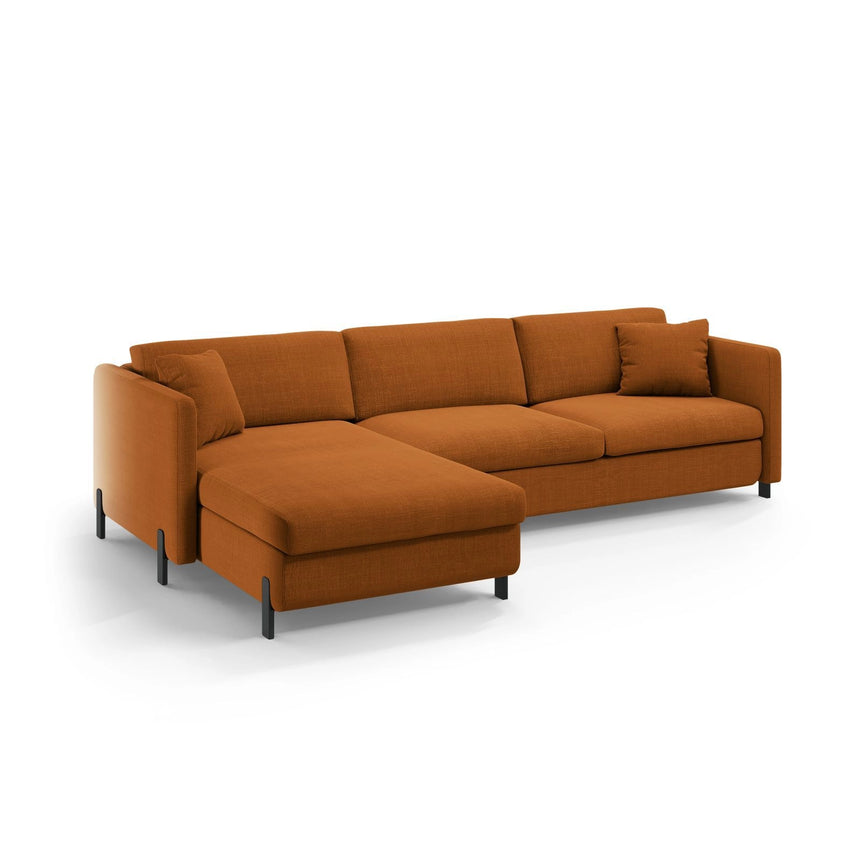Gloria 5-Sitzer Ecksofa mit Schlaffunktion und Bettkasten, Linke Seite, aus Strukturierter Stoff in Ziegel (Bjorn 42), 286x170 cm von Micadoni – Bild 5