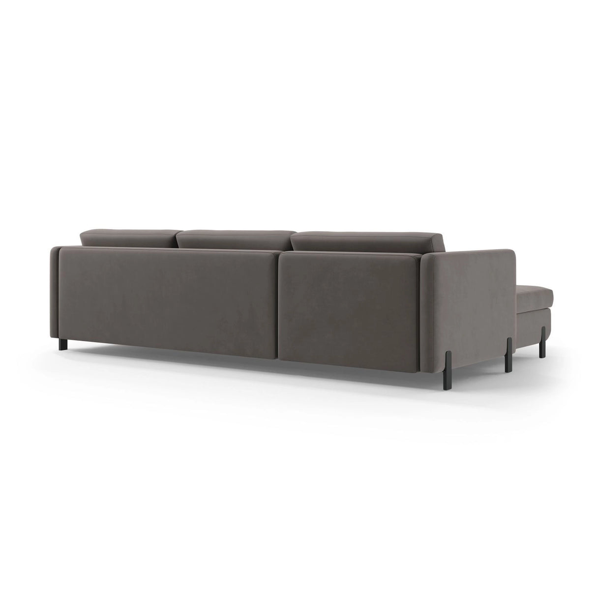 Gloria 5-Sitzer Ecksofa mit Schlaffunktion und Bettkasten, Rechte Seite, aus Samt in Grau (Salvador 17), 286x170 cm von Micadoni – Bild 4