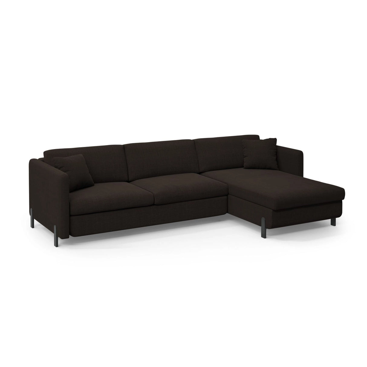 Gloria 5-Sitzer Ecksofa mit Schlaffunktion und Bettkasten, Rechte Seite, aus Strukturierter Stoff in Dunkelgrau (Bjorn 16), 286x170 cm von Micadoni – Bild 3