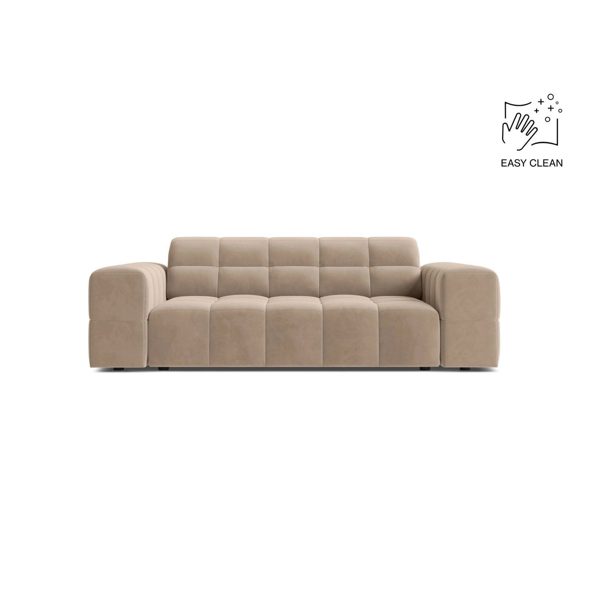 Jennifer 2-Sitzer Sofa aus Samt in Beige (Venus 2928), 178x102 cm von Micadoni – Bild 1
