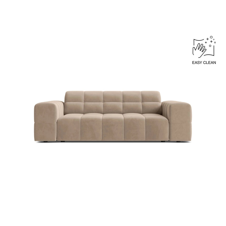 Jennifer 2-Sitzer Sofa aus Samt in Beige (Venus 2928), 178x102 cm von Micadoni – Bild 1