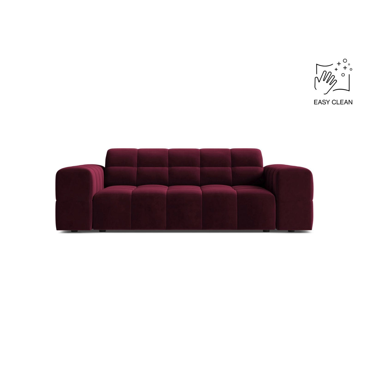 Jennifer 2-Sitzer Sofa aus Samt in Burgundy (Venus 2932), 178x102 cm von Micadoni – Bild 1