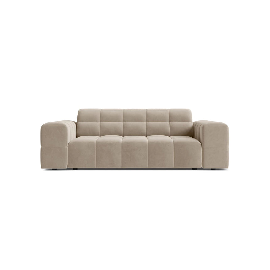 Jennifer 2-Sitzer Sofa aus Samt in Dunkelbeige (Bluvel 30), 178x102 cm von Micadoni – Bild 1