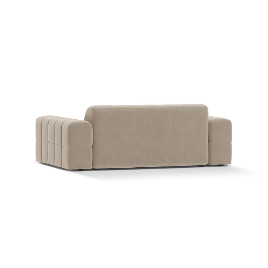 Jennifer 2-Sitzer Sofa aus Samt in Dunkelbeige (Bluvel 30), 178x102 cm von Micadoni – Bild 4