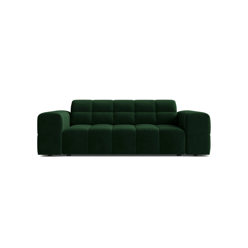 Jennifer 2-Sitzer Sofa aus Samt in Flaschengrün (Bluvel 78), 178x102 cm von Micadoni – Bild 1