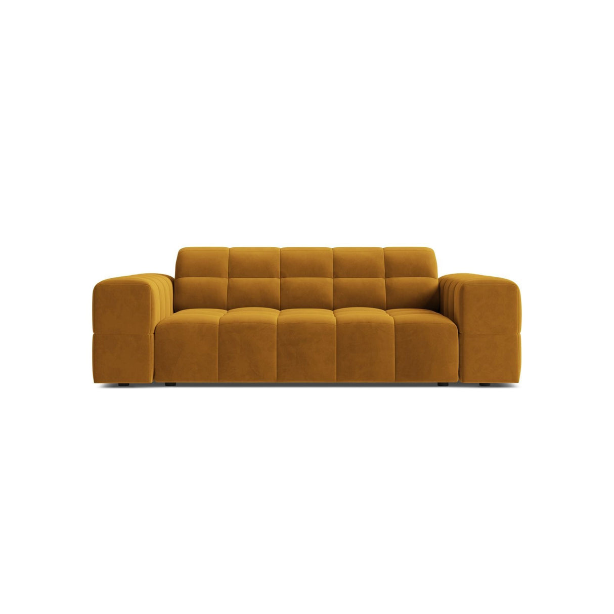 Jennifer 2-Sitzer Sofa aus Samt in Gelb (Bluvel 68), 178x102 cm von Micadoni – Bild 1