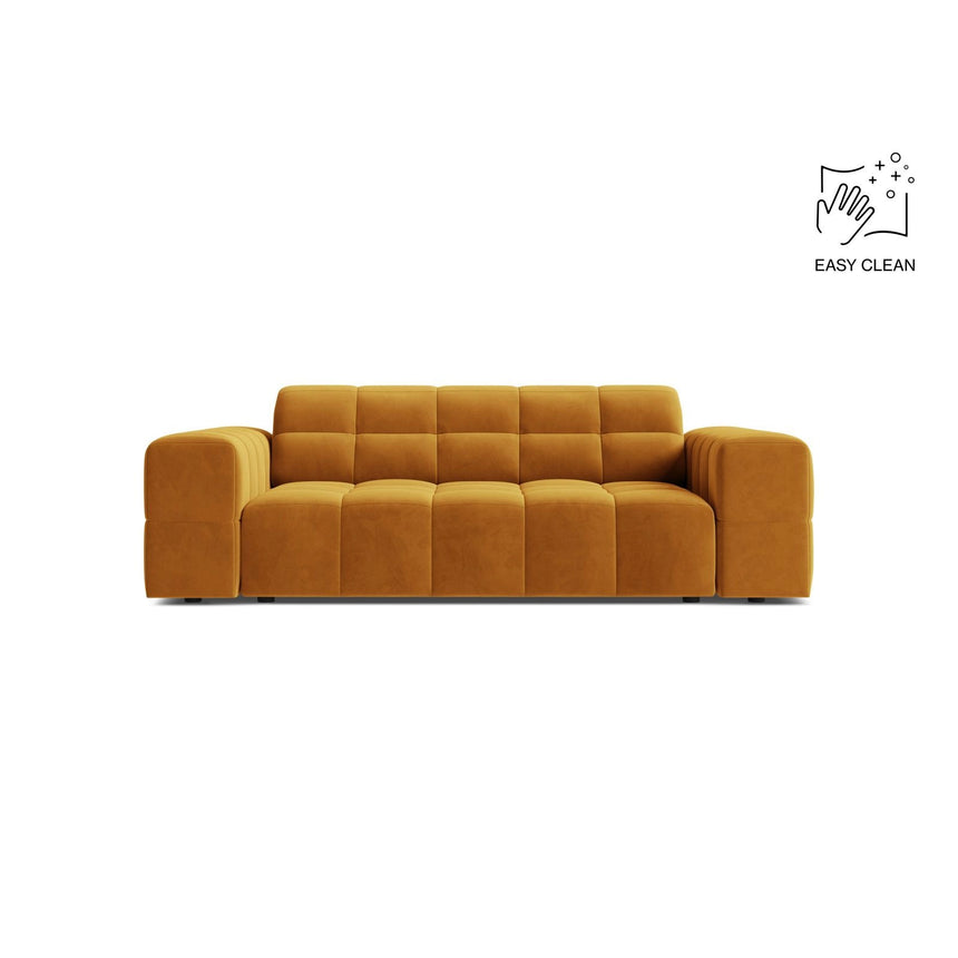 Jennifer 2-Sitzer Sofa aus Samt in Gelb (Venus 2917), 178x102 cm von Micadoni – Bild 1