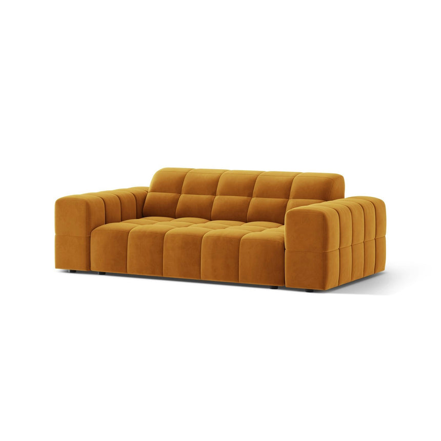 Jennifer 2-Sitzer Sofa aus Samt in Gelb (Venus 2917), 178x102 cm von Micadoni – Bild 3