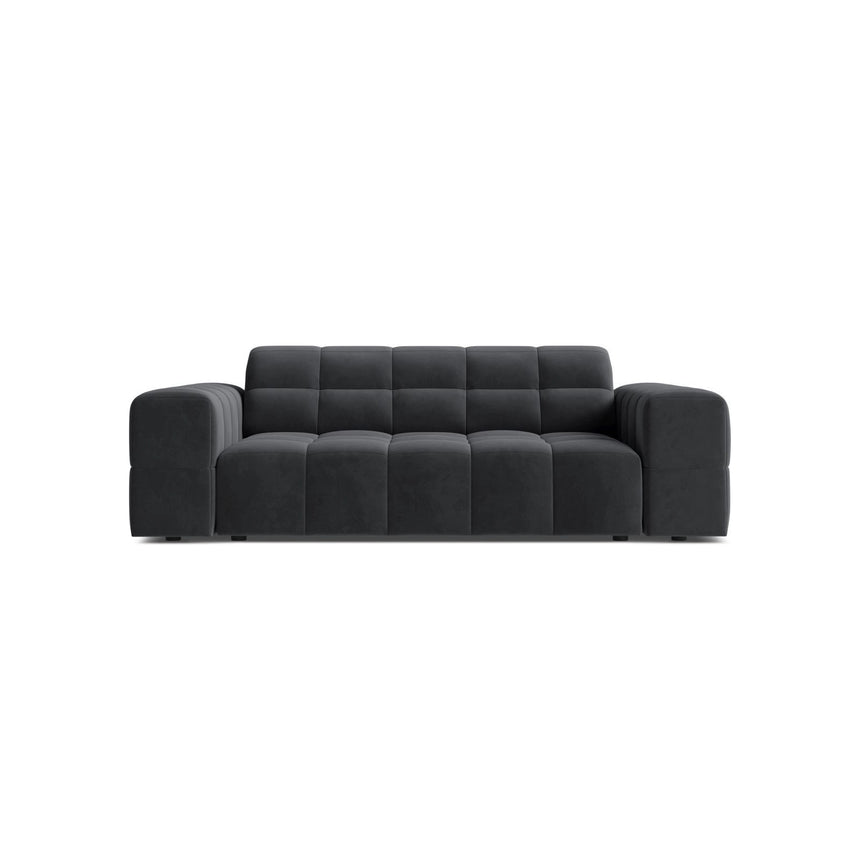Jennifer 2-Sitzer Sofa aus Samt in Grau (Bluvel 14), 178x102 cm von Micadoni – Bild 1
