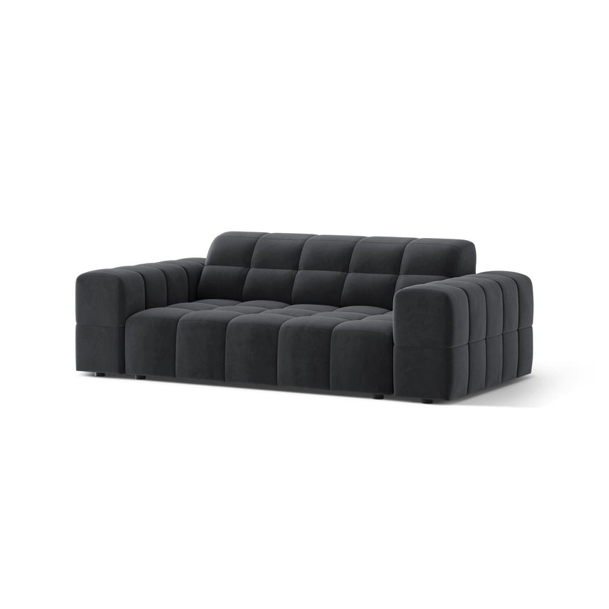 Jennifer 2-Sitzer Sofa aus Samt in Grau (Bluvel 14), 178x102 cm von Micadoni – Bild 3