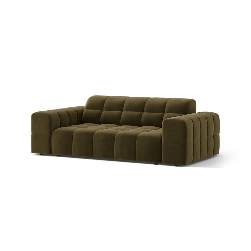 Jennifer 2-Sitzer Sofa aus Samt in Grün (Bluvel 77), 178x102 cm von Micadoni – Bild 3