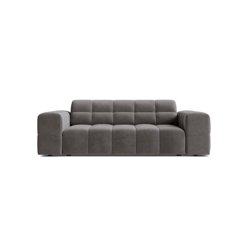 Jennifer 2-Sitzer Sofa aus Samt in Hellgrau (Bluvel 13), 178x102 cm von Micadoni – Bild 1