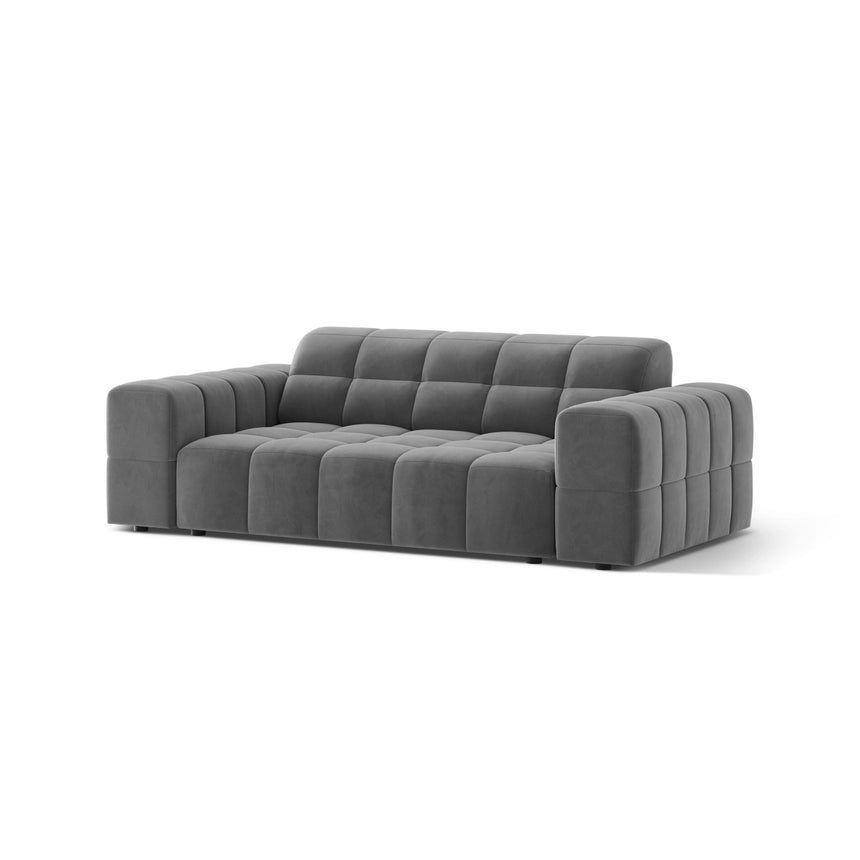Jennifer 2-Sitzer Sofa aus Samt in Hellgrau (Venus 2929), 178x102 cm von Micadoni – Bild 3
