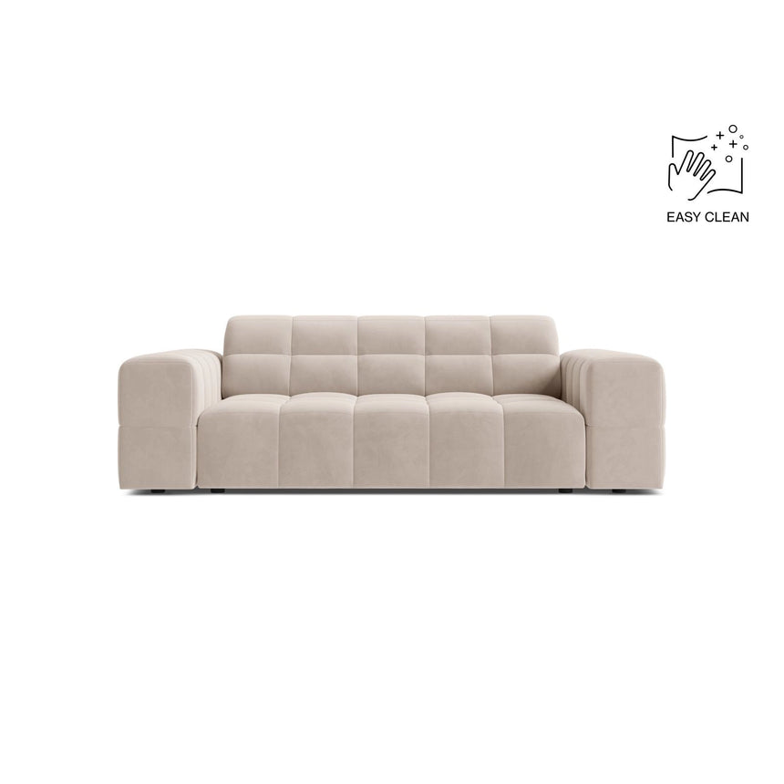 Jennifer 2-Sitzer Sofa aus Samt in Leichtes Beige (Venus 2927), 178x102 cm von Micadoni – Bild 1