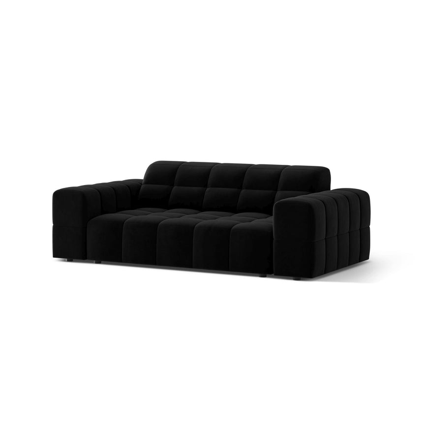 Jennifer 2-Sitzer Sofa aus Samt in Schwarz (Bluvel 19), 178x102 cm von Micadoni – Bild 3