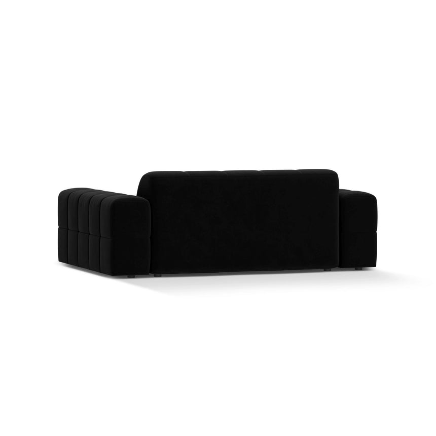 Jennifer 2-Sitzer Sofa aus Samt in Schwarz (Bluvel 19), 178x102 cm von Micadoni – Bild 4