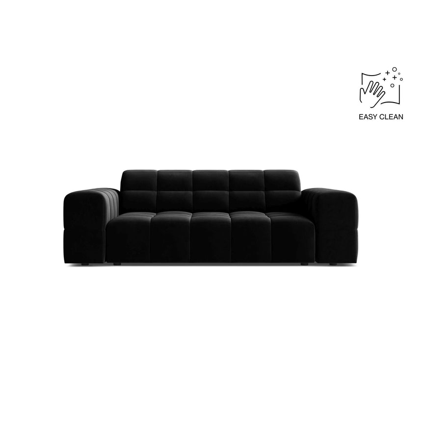 Jennifer 2-Sitzer Sofa aus Samt in Schwarz (Venus 2923), 178x102 cm von Micadoni – Bild 1