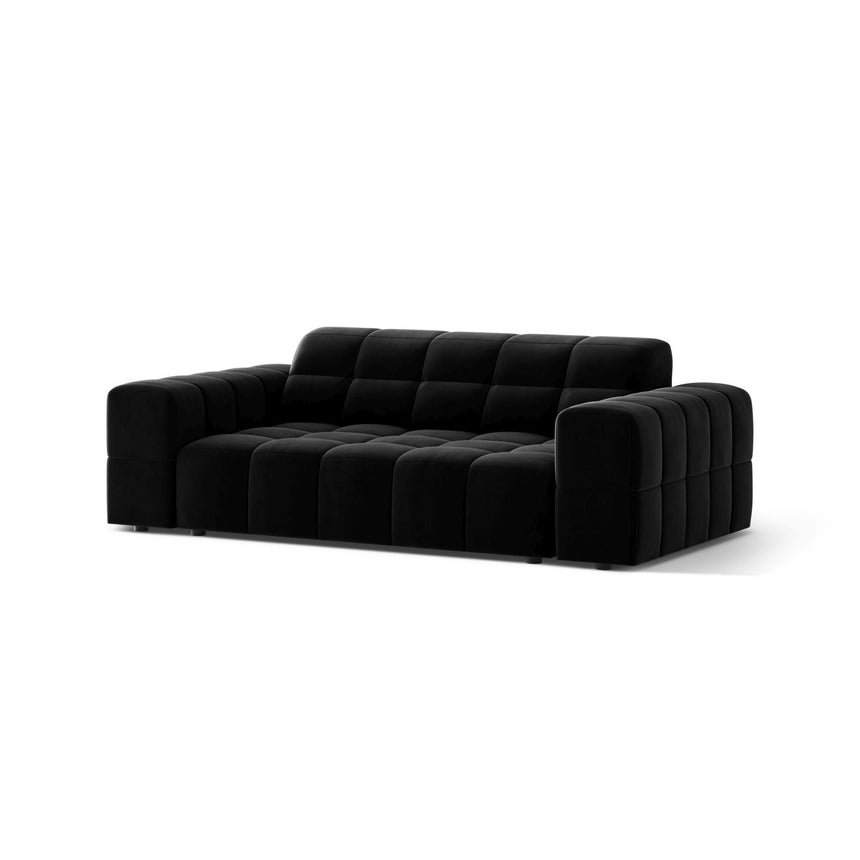Jennifer 2-Sitzer Sofa aus Samt in Schwarz (Venus 2923), 178x102 cm von Micadoni – Bild 3