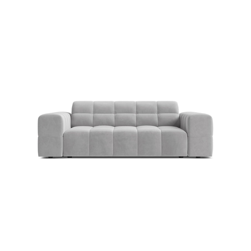 Jennifer 2-Sitzer Sofa aus Samt in Silber (Bluvel 03), 178x102 cm von Micadoni – Bild 1