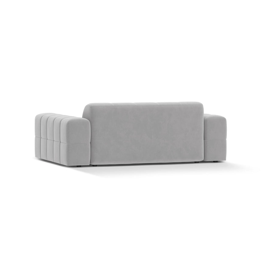 Jennifer 2-Sitzer Sofa aus Samt in Silber (Bluvel 03), 178x102 cm von Micadoni – Bild 4