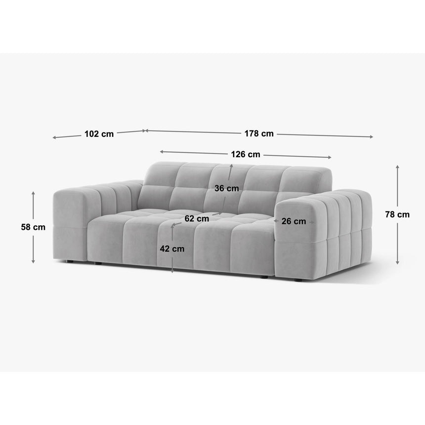 Jennifer 2-Sitzer Sofa aus Samt oder Chenille, 178x102 cm von Micadoni – Bild 2