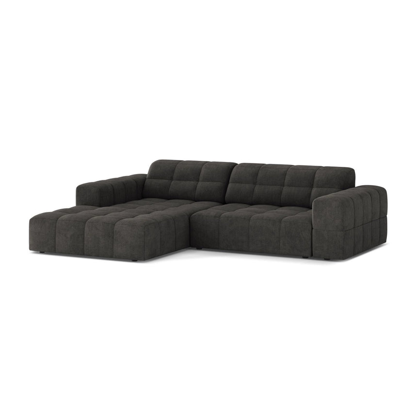 Jennifer 4-Sitzer Ecksofa, Linke Seite, aus Chenille in Dunkelgrau (Eden 20 Graphite), 234x167 cm von Micadoni – Bild 3