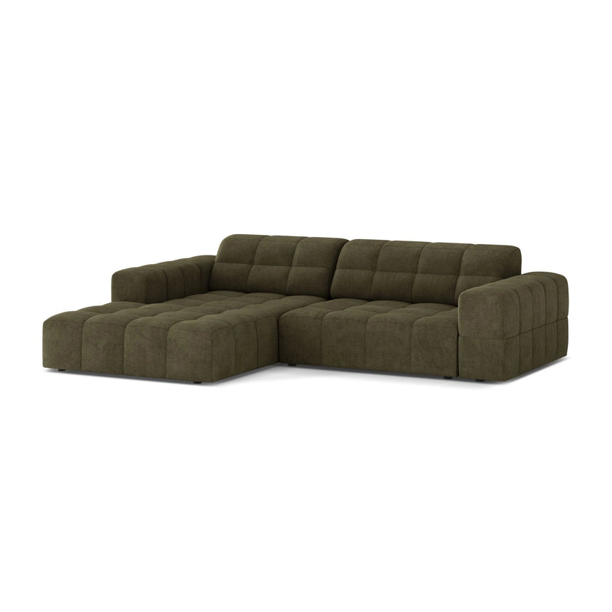 Jennifer 4-Sitzer Ecksofa, Linke Seite, aus Chenille in Grün (Eden 12 Olive), 234x167 cm von Micadoni – Bild 3