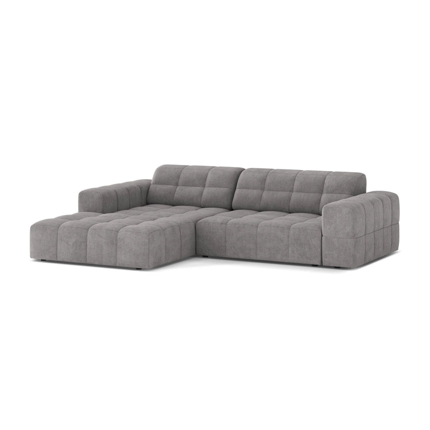 Jennifer 4-Sitzer Ecksofa, Linke Seite, aus Chenille in Hellgrau (Eden 18 Grey), 234x167 cm von Micadoni – Bild 3