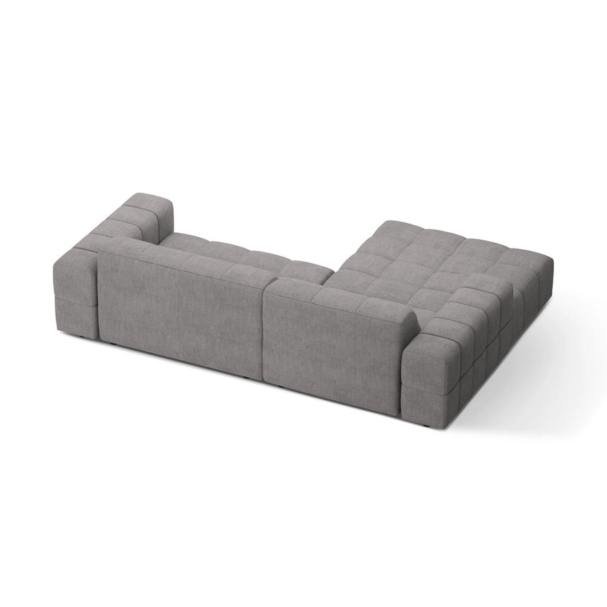 Jennifer 4-Sitzer Ecksofa, Linke Seite, aus Chenille in Hellgrau (Eden 18 Grey), 234x167 cm von Micadoni – Bild 4