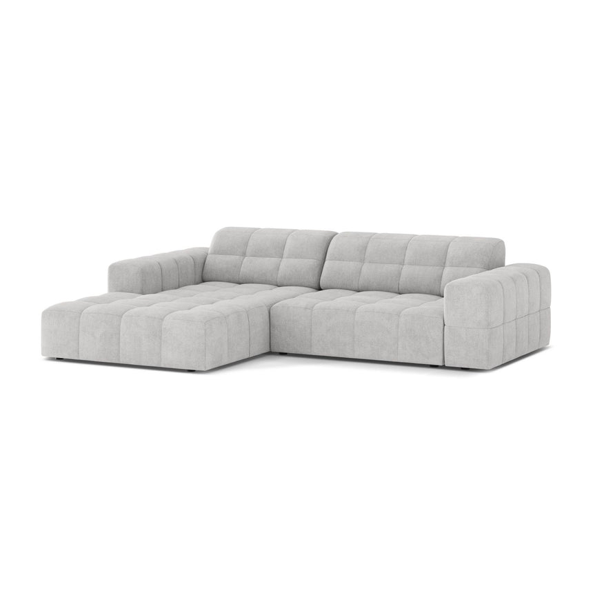 Jennifer 4-Sitzer Ecksofa, Linke Seite, aus Chenille in Silber (Eden 17 Silver), 234x167 cm von Micadoni – Bild 3