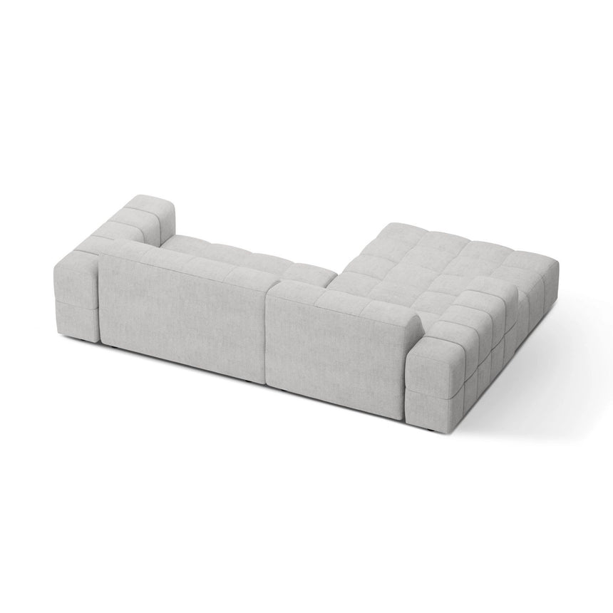 Jennifer 4-Sitzer Ecksofa, Linke Seite, aus Chenille in Silber (Eden 17 Silver), 234x167 cm von Micadoni – Bild 4