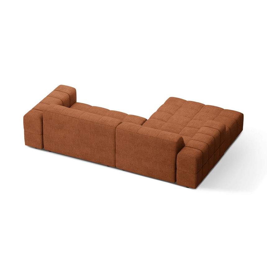 Jennifer 4-Sitzer Ecksofa, Linke Seite, aus Chenille in Ziegel (Eden 10 Terra), 234x167 cm von Micadoni – Bild 4