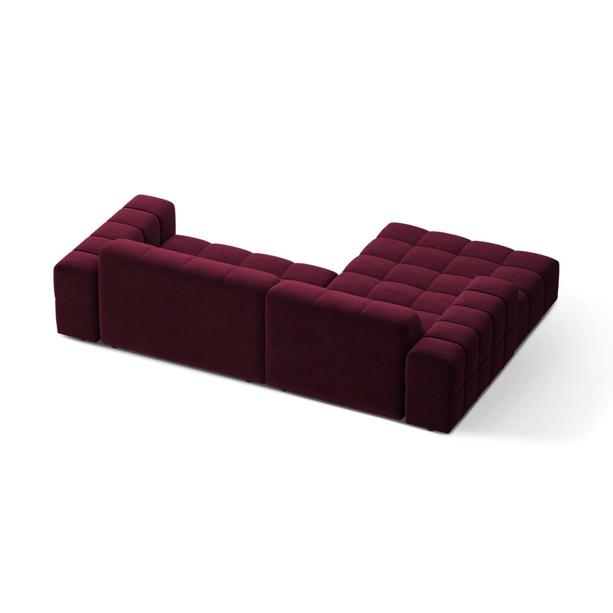 Jennifer 4-Sitzer Ecksofa, Linke Seite, aus Samt in Burgundy (Venus 2932), 234x167 cm von Micadoni – Bild 4