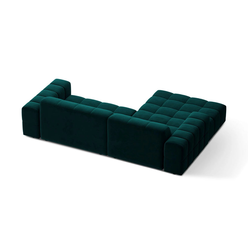 Jennifer 4-Sitzer Ecksofa, Linke Seite, aus Samt in Deep Petrol (Venus 2911), 234x167 cm von Micadoni – Bild 4